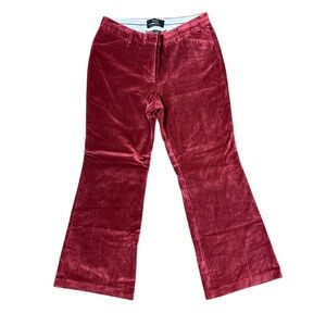 Body by Victoria Christie Fit Red Burgundy Velvet Velour Pants Womens Size 10